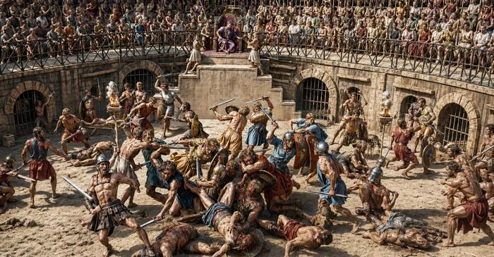 Un contract pe trei ani a transformat oamenii liberi în gladiatori romani